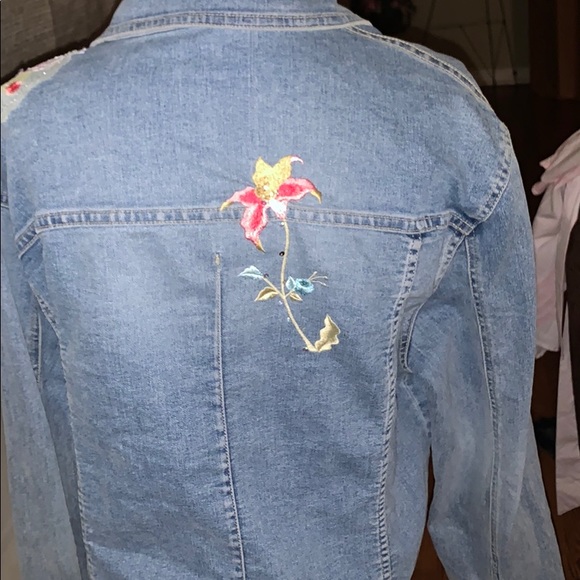Lane Erica Denim Jacket with floral design XL - Picture 5 of 5